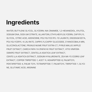 Liste INCI complete du Medicube PDRN Pink Cica Soothing Toner sur fond gris clair