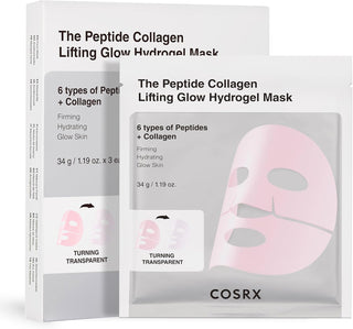 COSRX Masque Hydrogel Peptides Collagene - boite de 3 sachets individuels et packaging