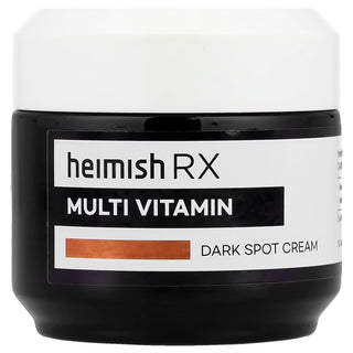 Heimish RX Multi Vitamin Dark Spot Cream pot noir, gros plan etiquette face avant