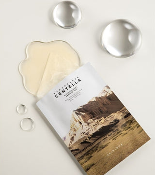 Sachet ouvert SKIN1004 Centella avec masque watergel translucide et gouttes de serum