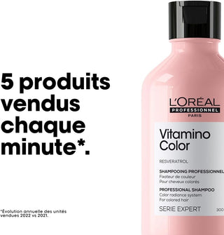 Routine Vitamino Color en 3 etapes - shampoing rose, masque et lait 10-en-1 L'Oreal Professionnel