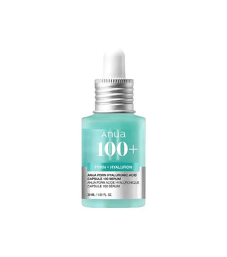 Anua PDRN Hyaluronic Acid Ampoule Serum 30ml - flacon turquoise avec pipette argentee fond blanc