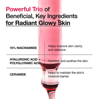 Trio d'actifs du serum ANUA Niacinamide - niacinamide 10%, acide hyaluronique et ceramide dans une pipette rose