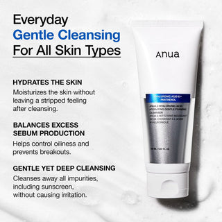 Anua Hyaluronic Acid Foam Cleanser avec benefices - hydrate, regule le sebum, nettoyage doux en profondeur