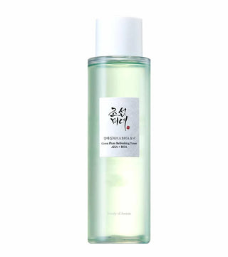 Beauty of Joseon Green Plum Refreshing Toner AHA BHA - flacon vert translucide sur fond blanc