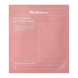 Biodance Bio-Collagen Real Deep Mask - sachet individuel rose avec mentions collagene et probiotiques