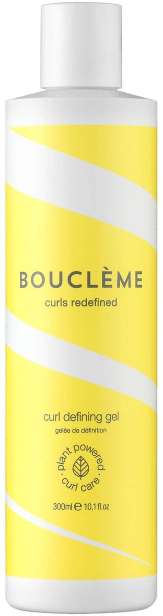 Boucleme Curl Defining Gel flacon 300 ml jaune et blanc a rayures sur fond blanc