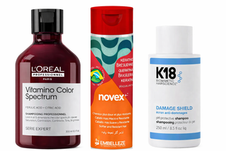 Trio brillance miroir - shampooing L'Oreal Vitamino Color, Novex keratine bresilienne et K18 Damage Shield