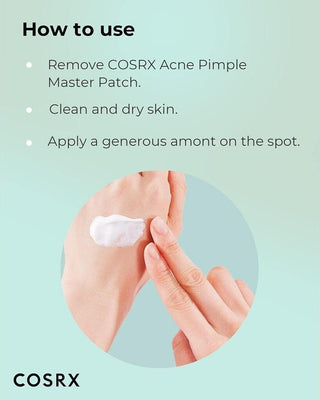 COSRX Centella Blemish Cream - application locale de la creme blanche sur la main avec le doigt