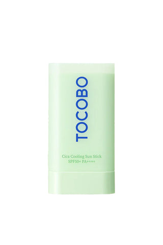 Stick solaire vert TOCOBO Cica Cooling Sun Stick SPF50+ PA++++ - vue frontale du packaging