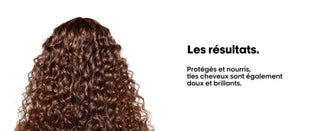Cheveux boucles bruns nourris apres utilisation de l'huile Absolut Repair Oil L'Oreal Professionnel