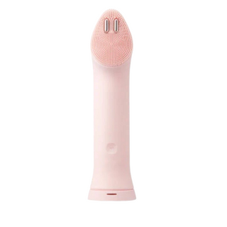 Tête de nettoyage MEDICUBE Age-R Booster rose à picots silicone souples et connecteurs metalliques, sur socle