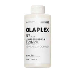 Flacon blanc OLAPLEX No.3 Plus Complete Repair Treatment 250ml - traitement réparateur complet vue frontale