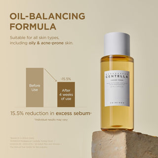 SKIN1004 Centella Toning Toner - graphique reduction sebum de 15,5% apres 4 semaines