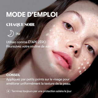 Mode d'emploi VT Cosmetics Reedle Shot 100 applique en petits points sur le visage, utilisation le soir