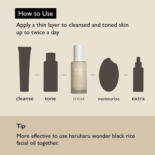 Haruharu Wonder Black Rice Hyaluronic Serum - routine en 5 etapes avec le serum a l'etape traitement
