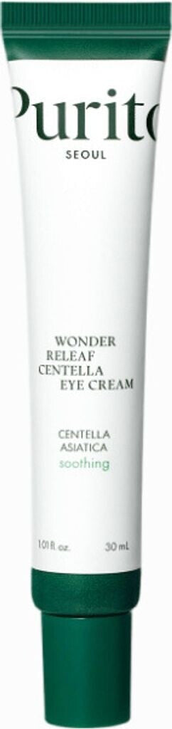 Tube blanc et vert PURITO Seoul Wonder Releaf Centella Eye Cream 30ml - crème contour des yeux apaisante vue frontale
