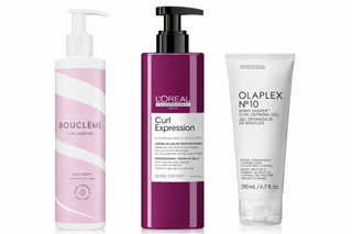 Trio boucles parfaites - creme Boucleme Curl Cream, gelee L'Oreal Curl Expression et gel Olaplex No.10 Bond Shaper