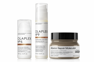 Trio reparation intense - creme Olaplex No.6 Bond Smoother, serum Olaplex No.9 et masque L'Oreal Absolut Repair Molecular