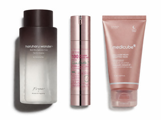 Trio anti-age peau fatiguee - essence Haruharu Wonder Black Rice, serum collagene et masque nuit Medicube